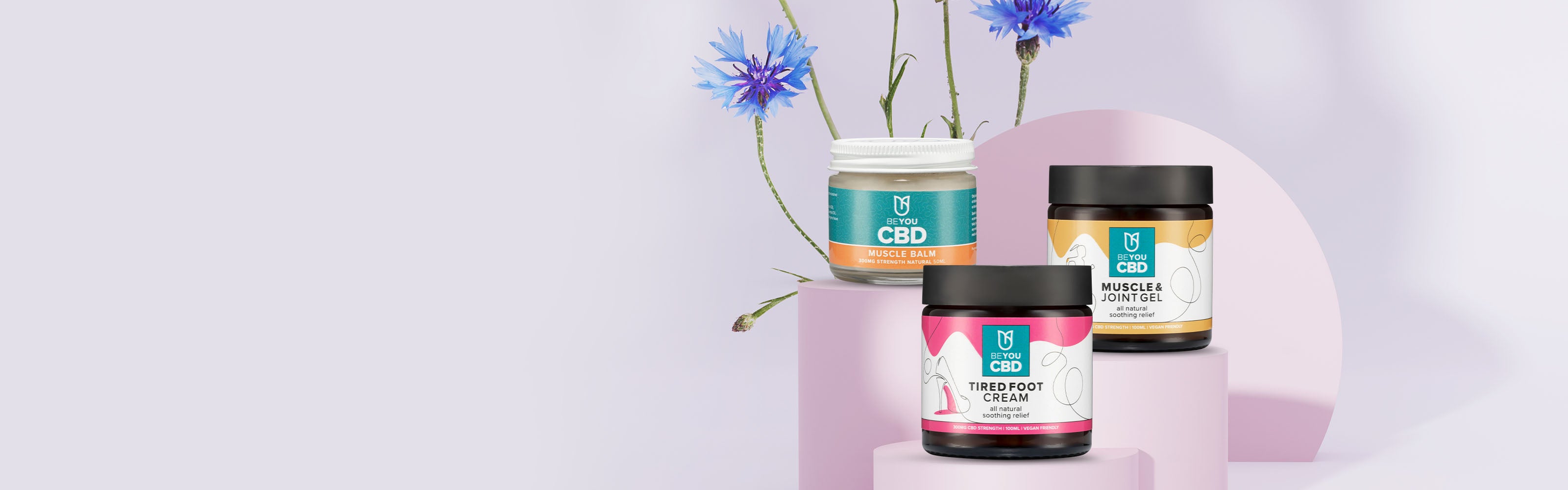 CBD for pain in the body - whether you have painful muscles and joints or just need help with foot pain the BeYou CBD body care range has a product for you