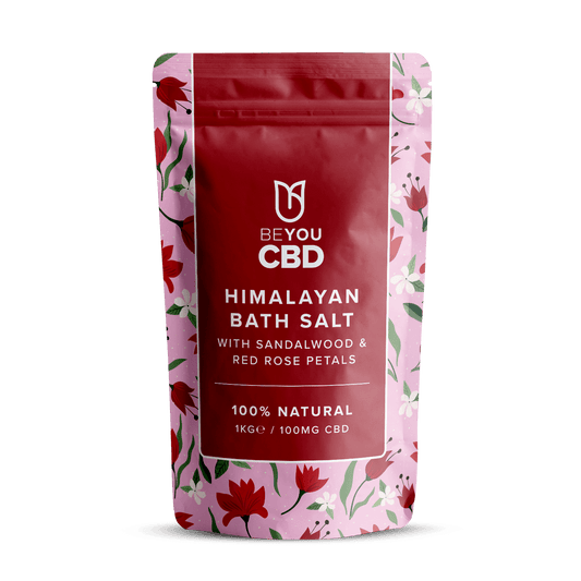 CBD Bath Salts (1kg) -  Himalayan with Sandalwood & Red Rose Petals
