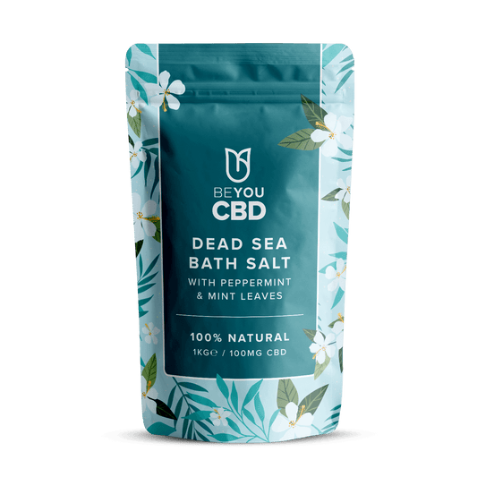 CBD Bath Salts (1kg) - Dead Sea with Peppermint & Mint Leaves