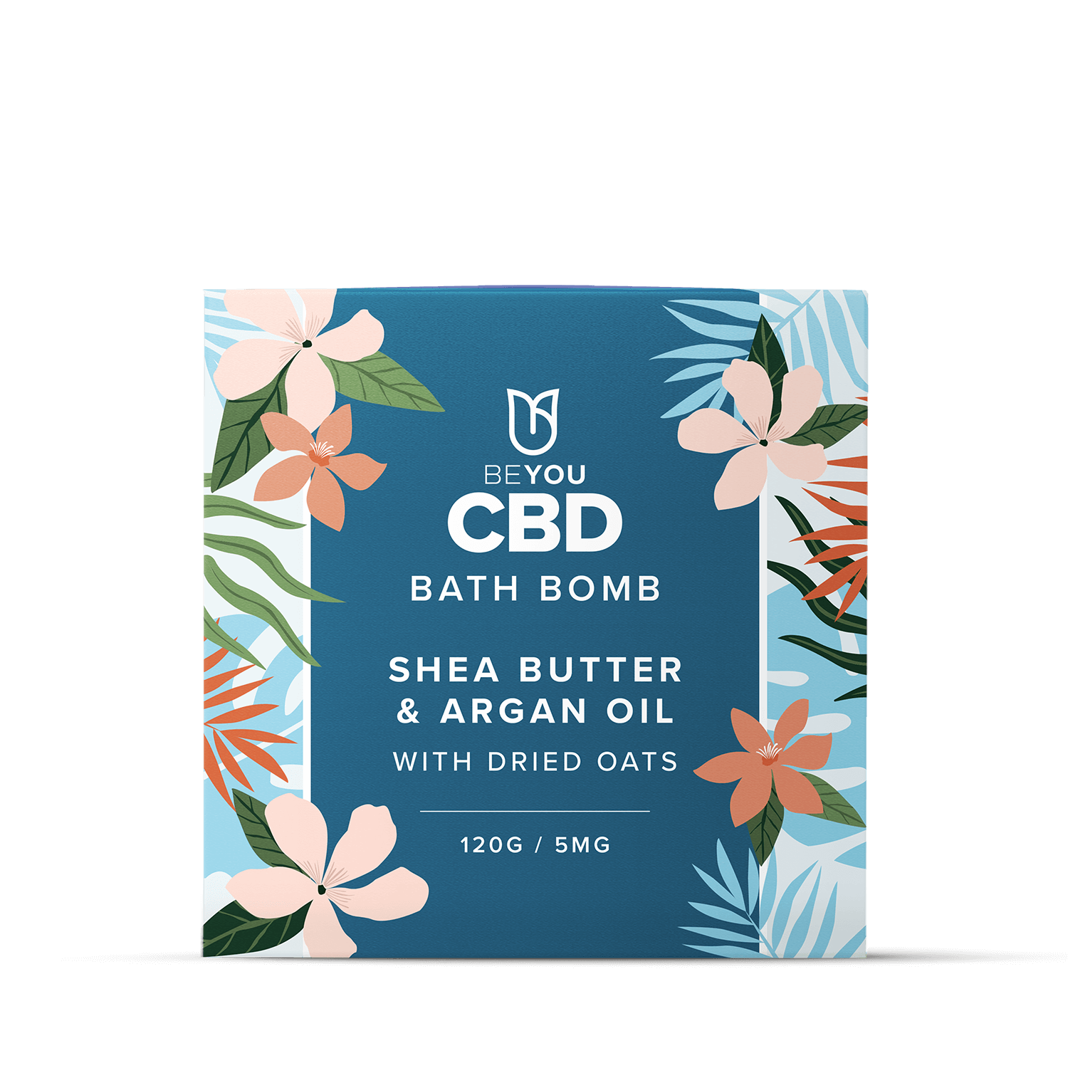 high strength CBD bath bomb with shea butter and argan oil combined with dried oats for skin